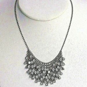 J. Crew Cluster Crystal Necklace with Rhinestones
